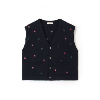 ＜maison TOMORROWLAND＞フラワーエンブロイダリー　Ｖネックベスト