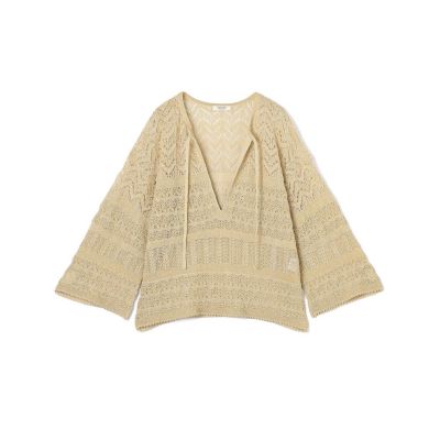 ＜maison TOMORROWLAND＞レーシーラメ　キーネックプルオーバー