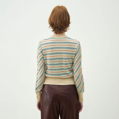 セット2点　コットン麻クルーネックカーディガン IENA（イエナ）の「コットン麻クルーネックカーディガン
