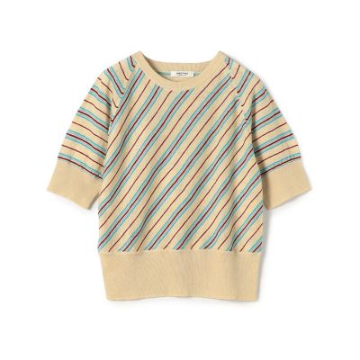 プレーンリネンボーダー ラグランスリーブプルオーバー | maison