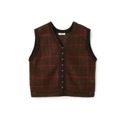 【美品】maison de Dolce. ツィード黒Vネックベスト シアーツイード Vネックベスト | maison TOMORROWLAND/メゾン