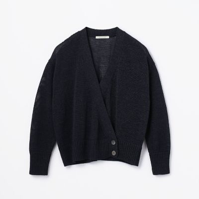ポリエステルリネン　Ｖネックカーディガン