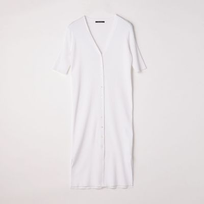 コットンリブ　Ｖネックロングカーディガン