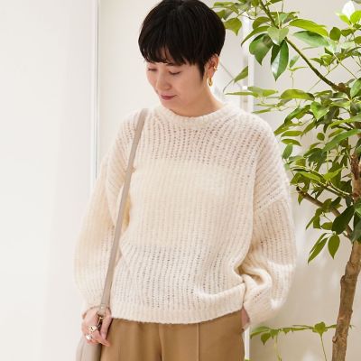 エアリーアルパカ　クルーネックプルオーバー