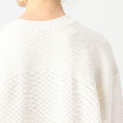 コットンワッフル　ロングプルオーバー