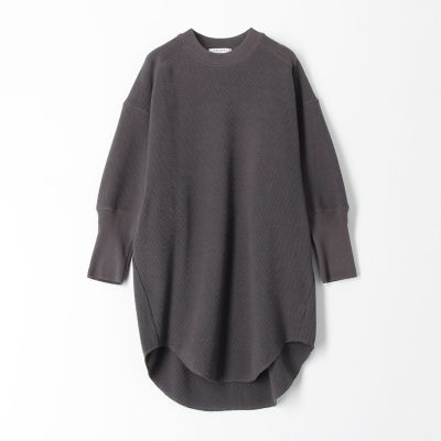 コットンワッフル　ロングプルオーバー
