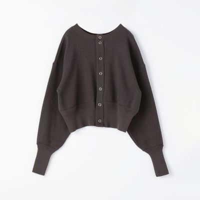 コットンワッフル　スナップボタンプルオーバー