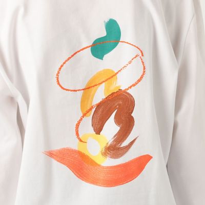 【別注】ｍａｙｕｍｉ　ｙａｍａｓｅ×ＴＯＭＯＲＲＯＷＬＡＮＤ　コットンバックプリント　ロングスリーブプルオーバー