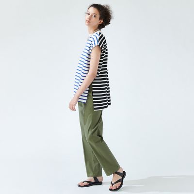 極美品 エブール 23SS メランジカラー コットン フレンチスリーブ ニット 極美品 エブール 23SS メランジカラー コットン フレンチ