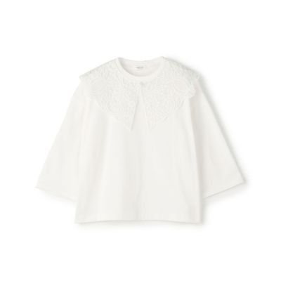 コットンジャージー　レースカラープルオーバー