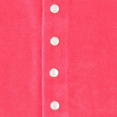 コットンポリエステルベロア　クルーネックカーディガン