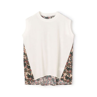 ＜maison TOMORROWLAND＞ボタニカルプリントコンビ　ノースリーブプルオーバー