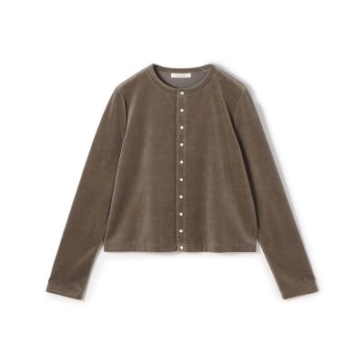 ＜maison TOMORROWLAND＞コットンポリエステルベロア　クルーネックカーディガン