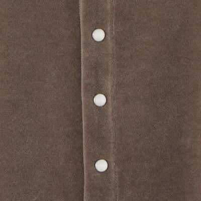 コットンポリエステルベロア　クルーネックカーディガン