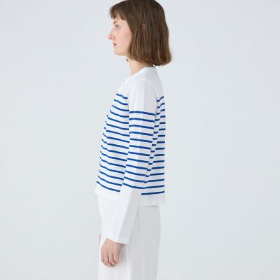 WEB限定】パネルボーダー クルーネックカーディガン | maison