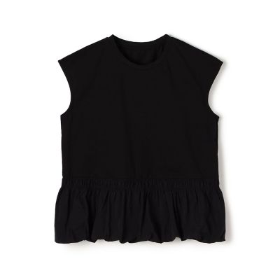 ＜maison TOMORROWLAND＞コットンバックサテンコンビ　バルーンＴシャツ