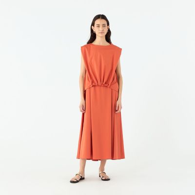 【予約商品７月下旬以降順次お届け】トリコットジャージー　タックギャザープルオーバー