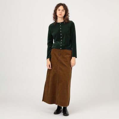 コットンポリエステルベロア クルーネックカーディガン | maison