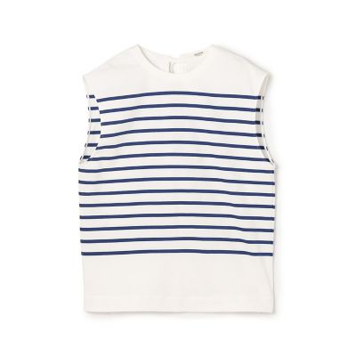 ＜maison TOMORROWLAND＞パネルボーダー　ノースリーブプルオーバー