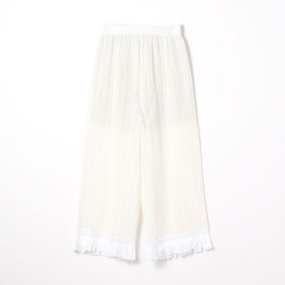 コットンレース　ワイドフリンジパンツ
