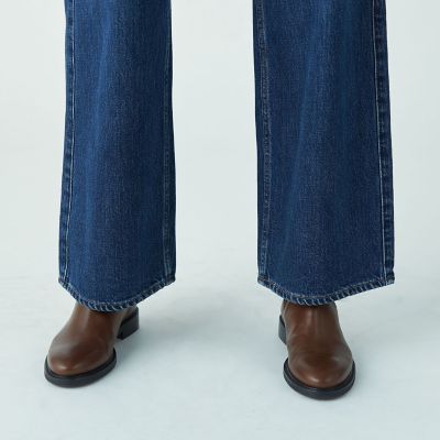 デニム　ワイドストレートパンツ