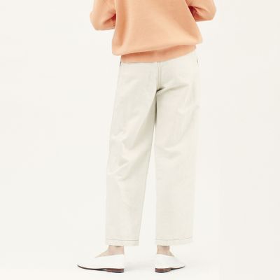 コットンリネンデニム ワンタックストレートパンツ | maison