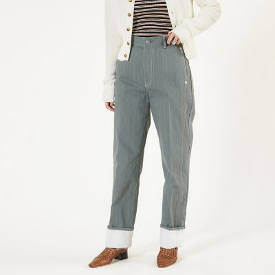 ピグメントダイデニム　ロールアップパンツ