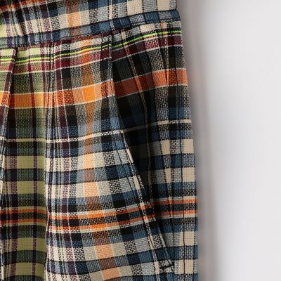 ポリエステルコットンホップサック　ベルテッドワイドパンツ