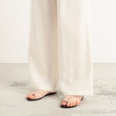 リネンワッシャー　イージーストレートパンツ