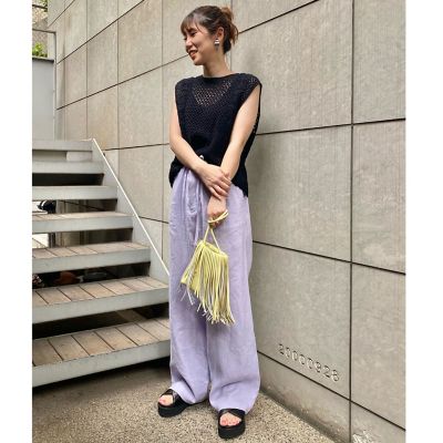 ＜maison TOMORROWLAND＞リネンワッシャー　イージーストレートパンツ