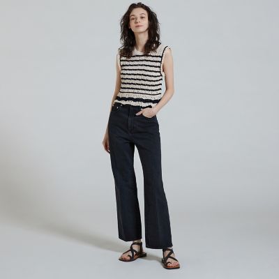 コットンブラックデニム ブーツカットパンツ | maison TOMORROWLAND