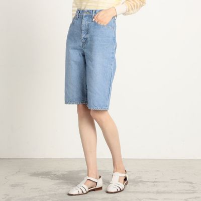 コットンデニム　ハーフパンツ