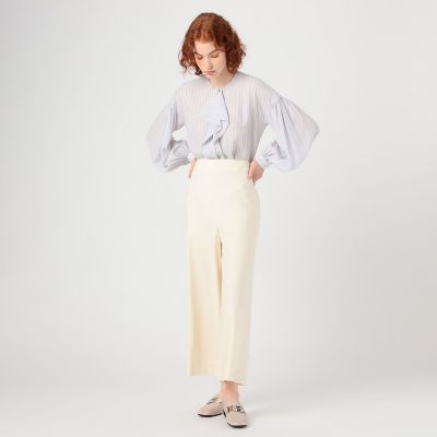 ＜maison TOMORROWLAND＞ウールストレッチ　ワイドクロップトパンツ