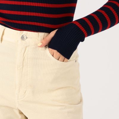 ストレッチコーデュロイ　ストレートパンツ