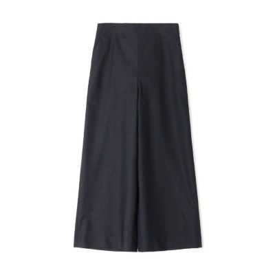 ポリエステルリネンストレッチ　セミワイドクロップトパンツ