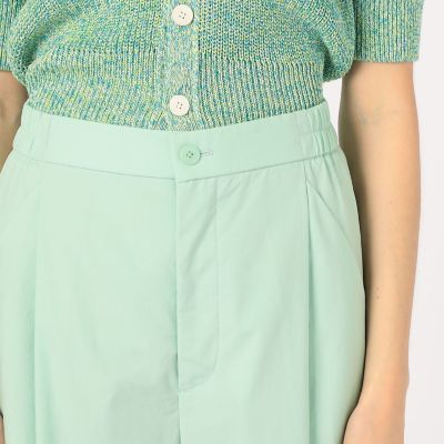 コットンタイプライター　タックストレートパンツ