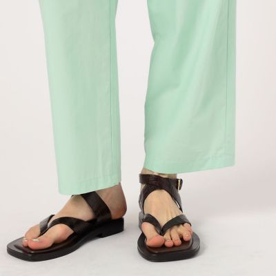 コットンタイプライター　タックストレートパンツ