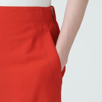 ウールポリエステルストレッチ　ワイドクロップトパンツ