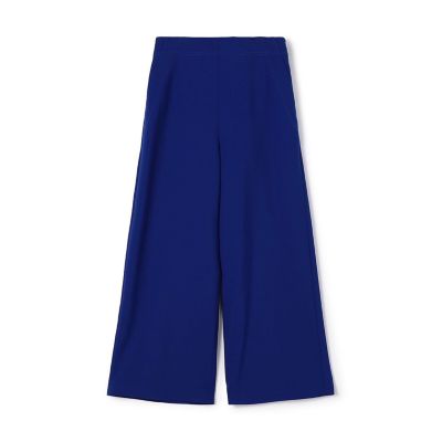 ウールポリエステルストレッチ　ワイドクロップトパンツ