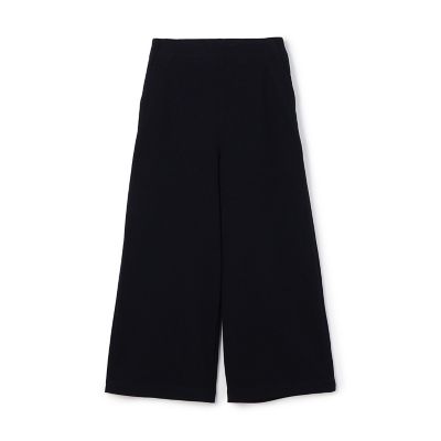 Theory 24SS ウォッシャブル ワイド クロップド パンツ 黒 ウォッシャブルフランネル ワイドクロップドパンツ | maison