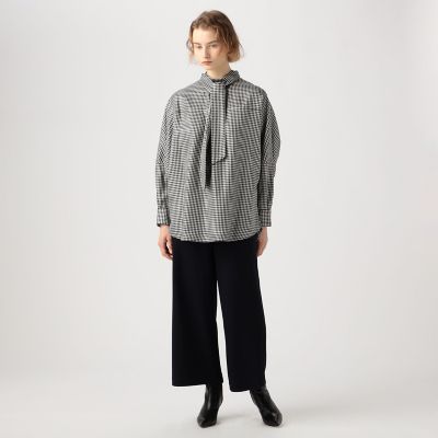ウォッシャブルフランネル ワイドクロップドパンツ | maison