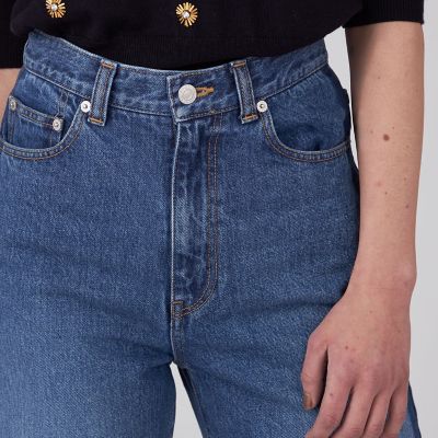 コットンデニム　ストレートパンツ