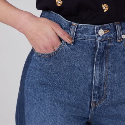 コットンデニム　ストレートパンツ