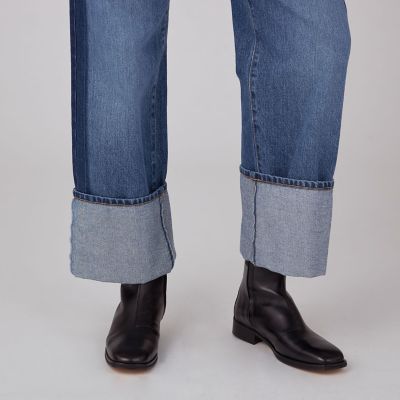 コットンデニム　ストレートパンツ