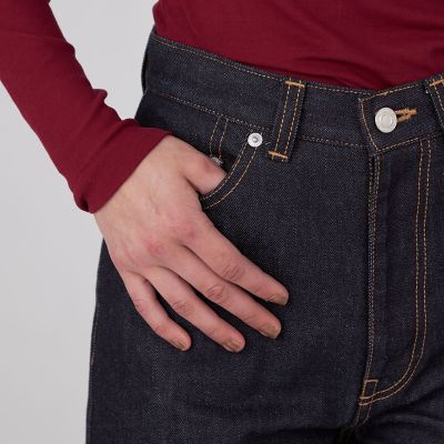 コットンデニム　ストレートパンツ