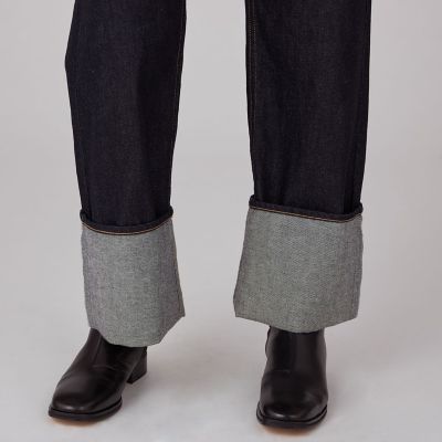 コットンデニム　ストレートパンツ