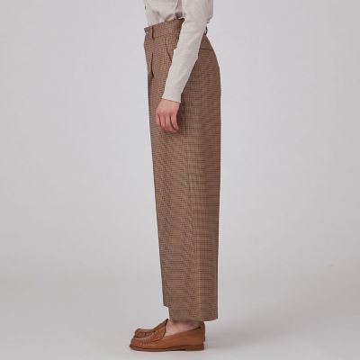 ウールナチュラルストレッチ　タックワイドパンツ