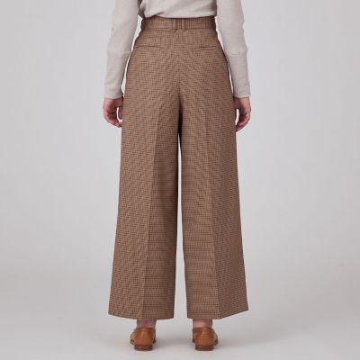 ウールナチュラルストレッチ　タックワイドパンツ