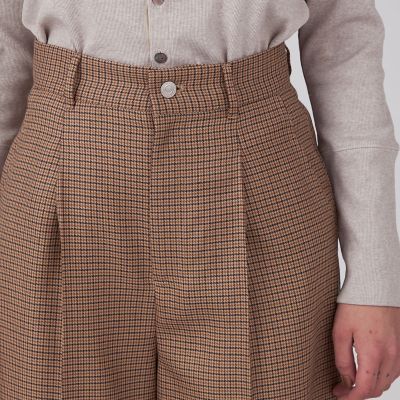 ウールナチュラルストレッチ　タックワイドパンツ