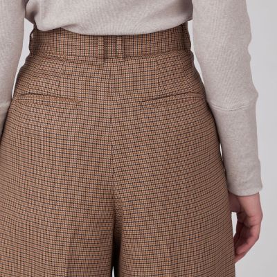 ウールナチュラルストレッチ　タックワイドパンツ